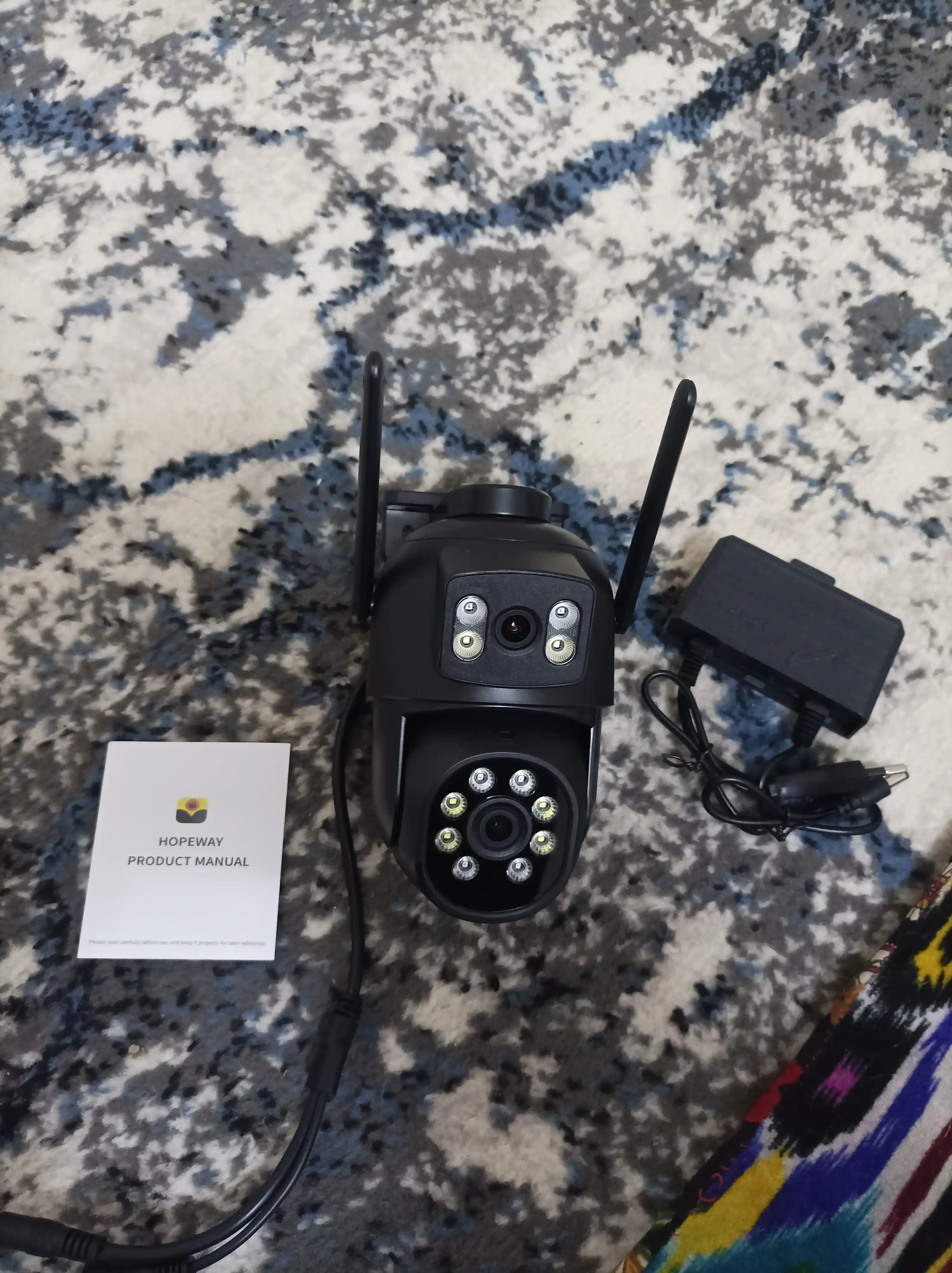 Ikki obyektivli videokuzatuv kamerasi, ko'cha uchun Wi-Fi bilan