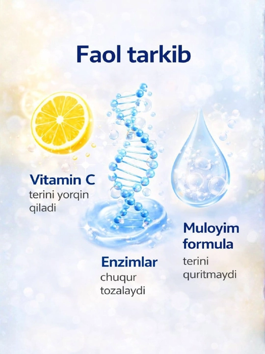 Melano SS chuqur tiniq ferment+V.C -  yapon yuz tozalash ko‘pigi, 130 gr
