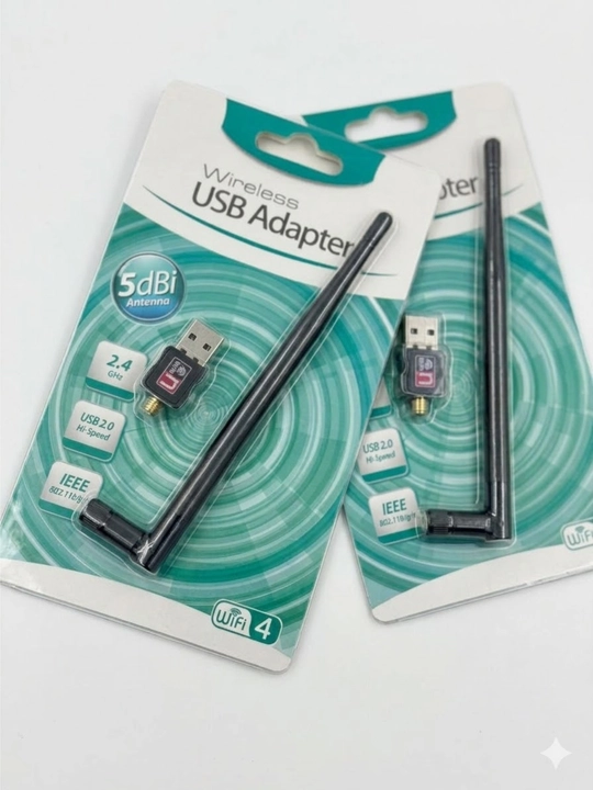 Wi-Fi adapter USB Wireless, 2.4 GHz, 5 dBi antenna bilan, tarmoq kartasi