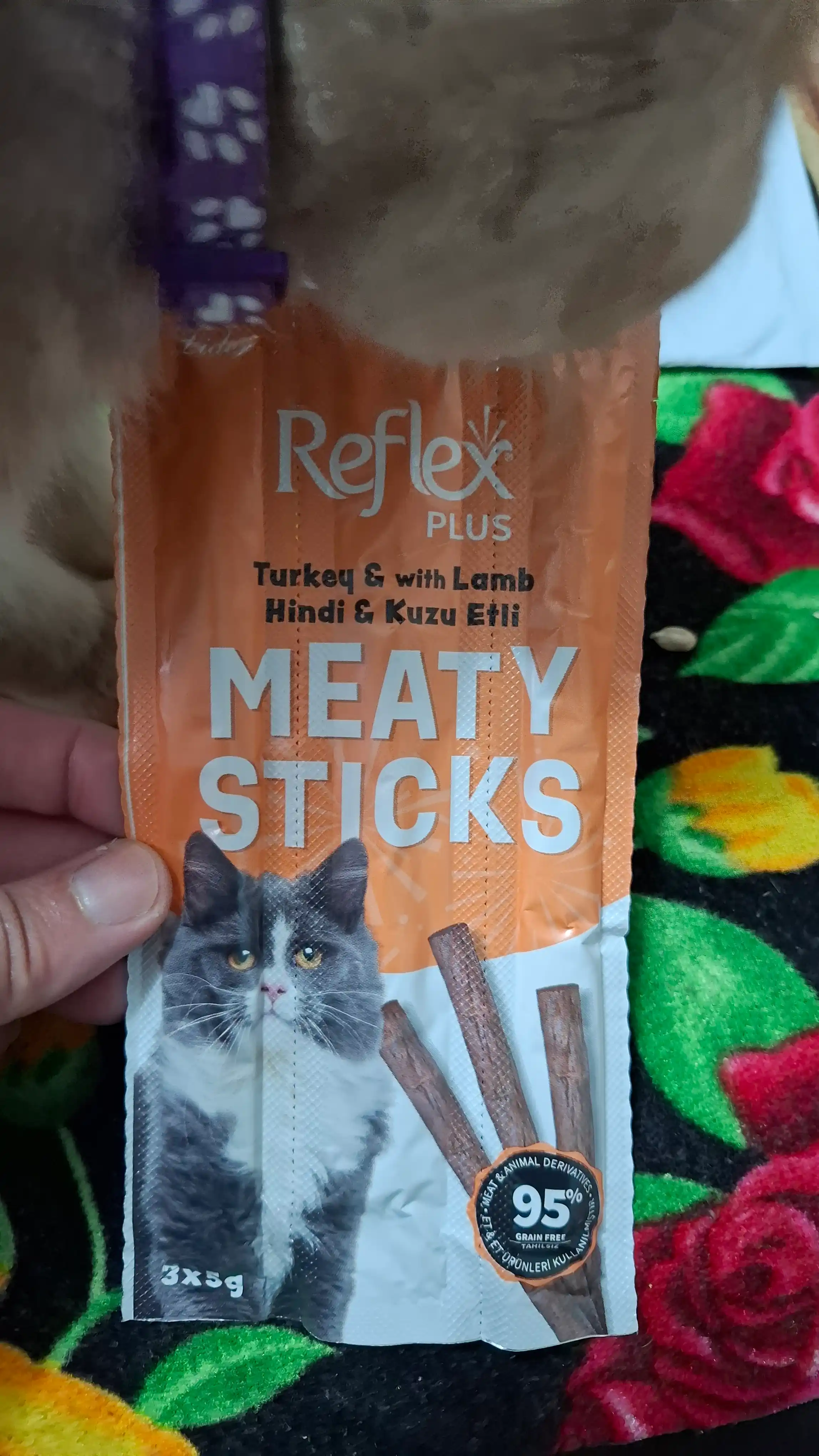 Reflex Plus Meaty Sticks лакомство для кошек, мясные палочки с индейкой и ягненком, 3 × 5 г