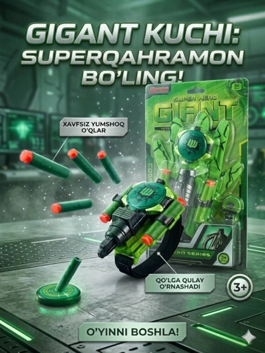 Hero Giant: Qo'lga taqiladigan pulemyot (Blaster) - 
