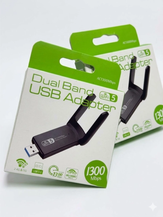 Wi-Fi adapter USB Wireless Dual Band, 2.4 va 5 GHz, AC1300 Mbps, yuqori tezlikdagi