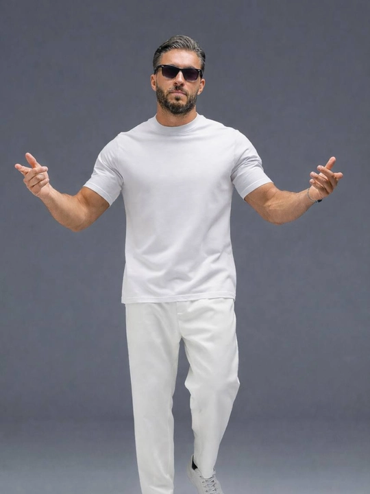 Базовая хлопковая футболка  — однотонная мужская футболка, S-XXL - 