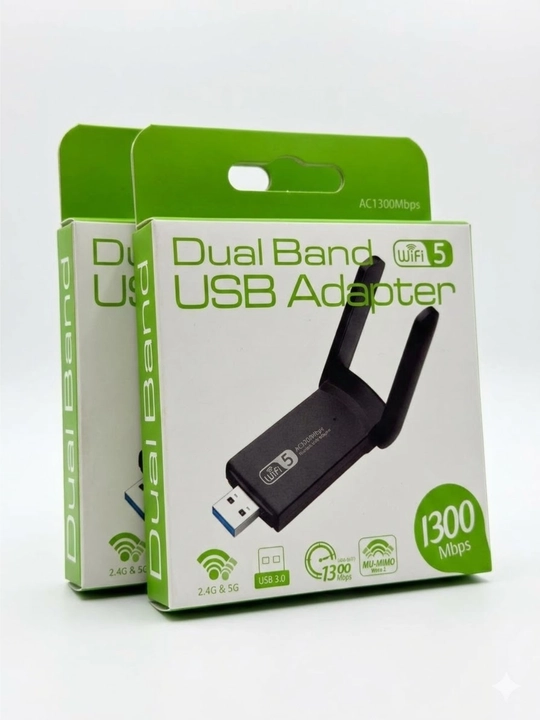 Беспроводной двухдиапазонный Wi-Fi адаптер USB, 2,4 и 5 ГГц, AC1300 Мбит/с, высокая скорость. - 