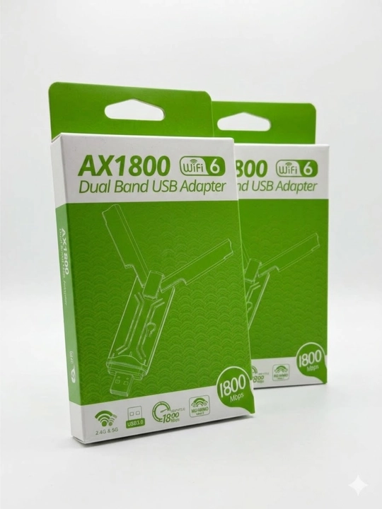 Wi-Fi 6 USB adapter AX1800, ikki diapazonli (2.4G & 5G), USB 3.0, tashqi antennali
