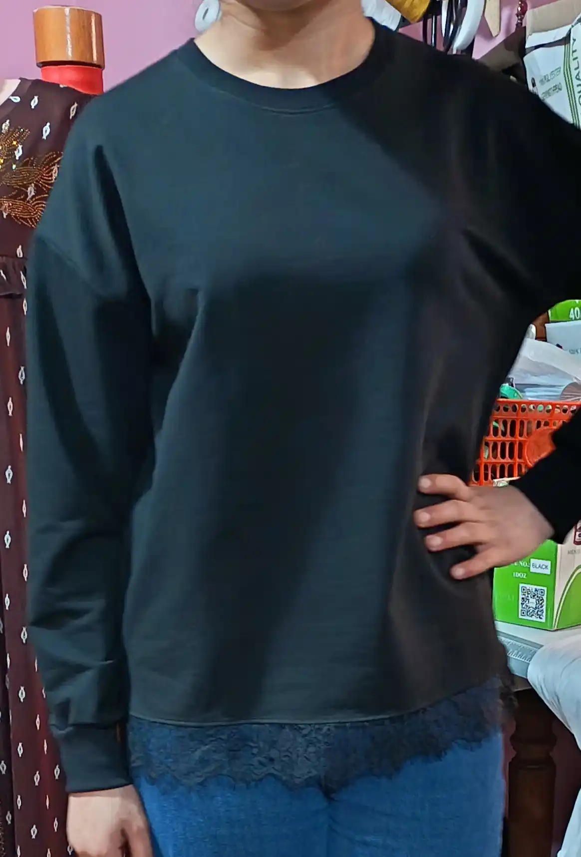 Ayollar uchun AishazaR svitshot, bazaviy, gipyur bahorgi bluzka, o‘lchami 42-52 M-XL