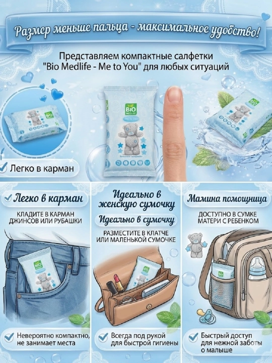 Nam salfetkalar to'plami, 8x8 gigiyena, sayohat to'plami, teri parvarishi va tabiiy kosmetika