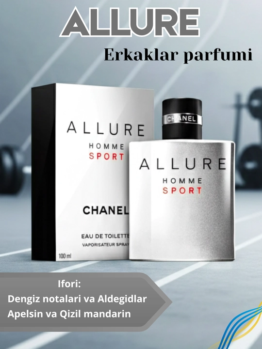 Erkaklar parfumi Allure Homme Sport 100 ml yangi sitrus aromat erkaklar uchun - 
