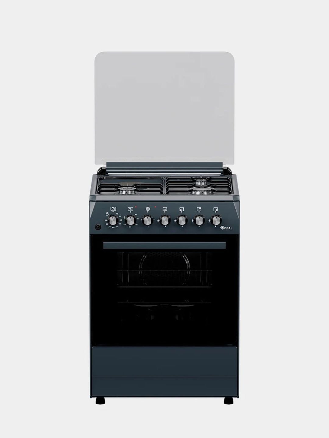 Газовая плита Ideal L350 3+1, духовка 65 л, 60 × 60 см, угольный цвет - 