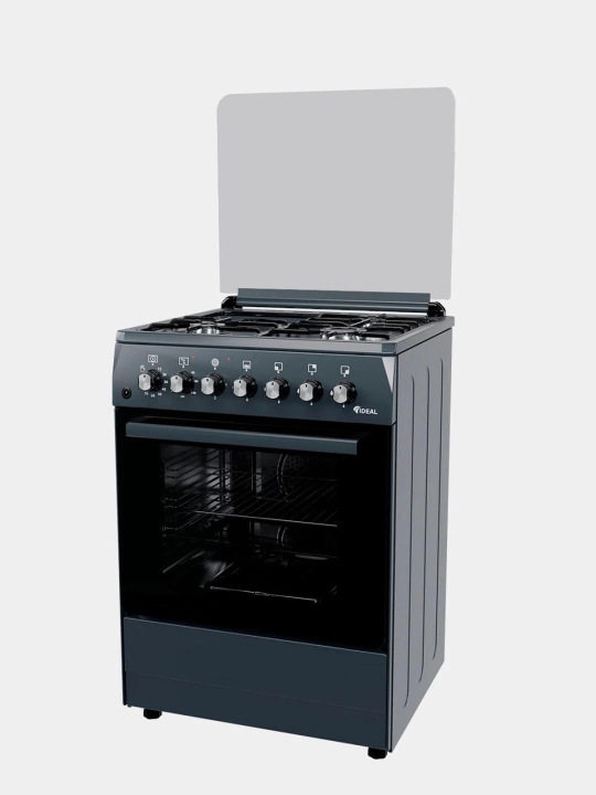 Газовая плита Ideal L350 3+1, духовка 65 л, 60 × 60 см, угольный цвет