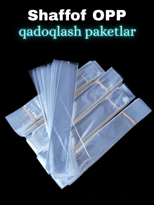 Shaffof OPP qadoqlash paketlari 3.5–6 × 25 sm — kichik biznes kosmetika va sovg‘alar uchun