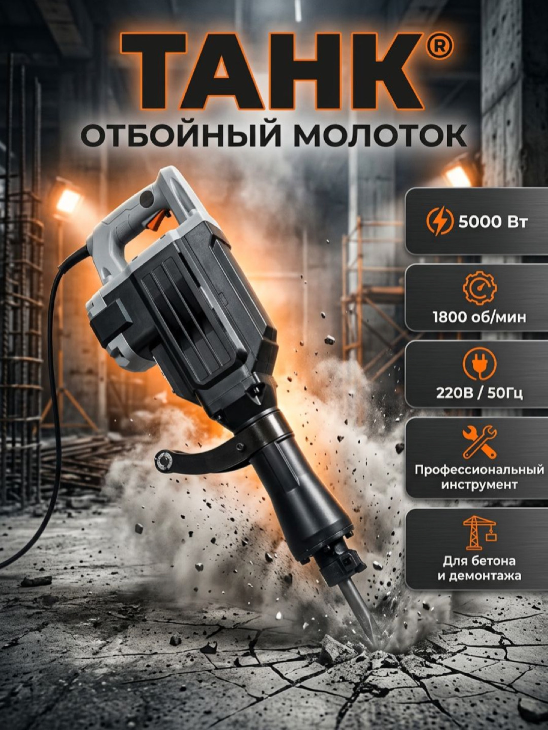 Ударный молот TANK TH-80/5000 Вт