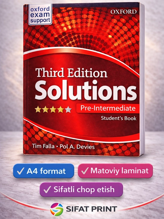 Solutions Third Edition, Elementary, Pre-Intermediate, coursebook, with workbook - 