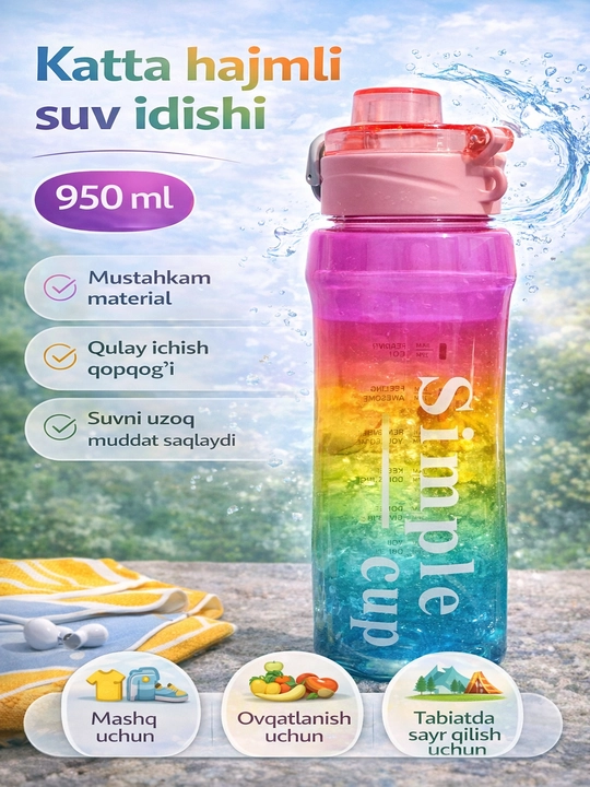 Butilka sug‘orgich sheyker 450-950 ml  Turli rangda germetik - 