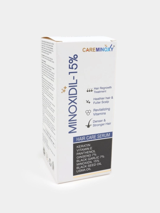 Soch va soqol o‘sishi uchun Minoksidil 15% Care Minoxy zardobi, 60 ml