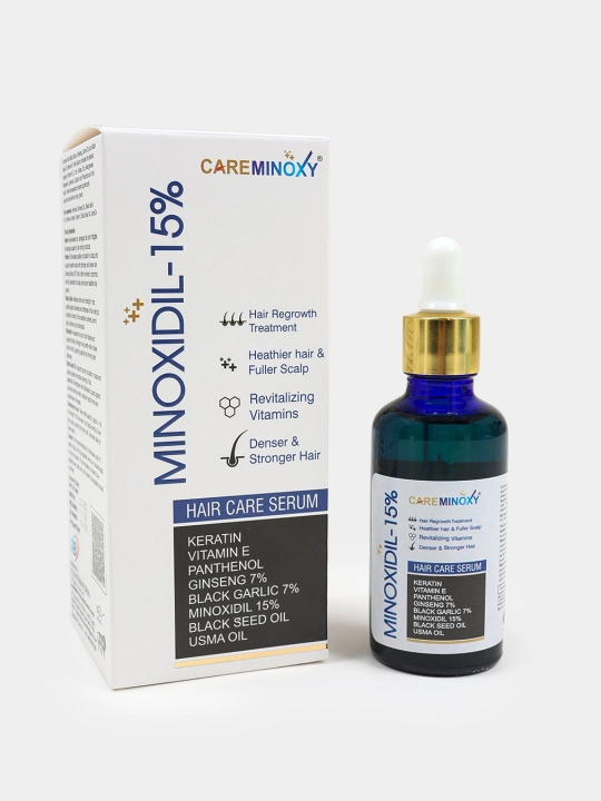 Soch va soqol o‘sishi uchun Minoksidil 15% Care Minoxy zardobi, 60 ml
