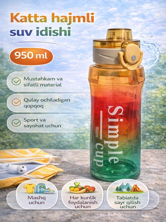 Butilka sug‘orgich sheyker 450-950 ml  Turli rangda germetik - 