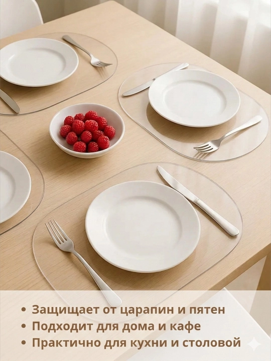 Сервировочные салфетки овальные , термостойкие, 100% ПВХ