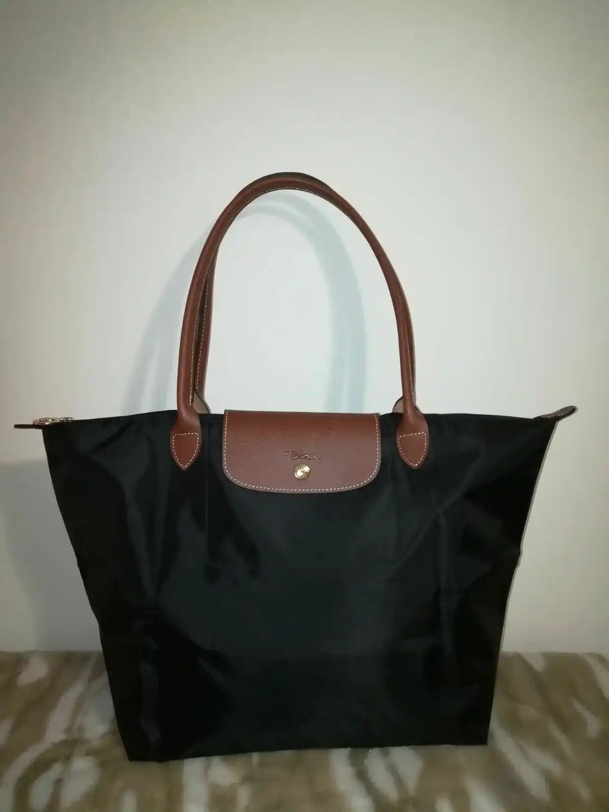 Maktab sumkasi, katta, ayollar uchun, Longchamp uslubida, o‘lchami M, tovut, shopper, A4 formatda