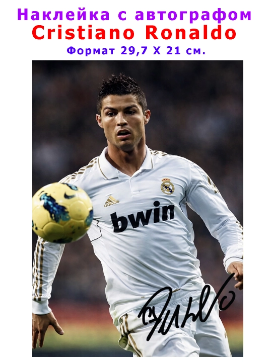 A4 formatli stiker posterlar va avtograf bilan mashhur futbolchilarning mini stiker - 