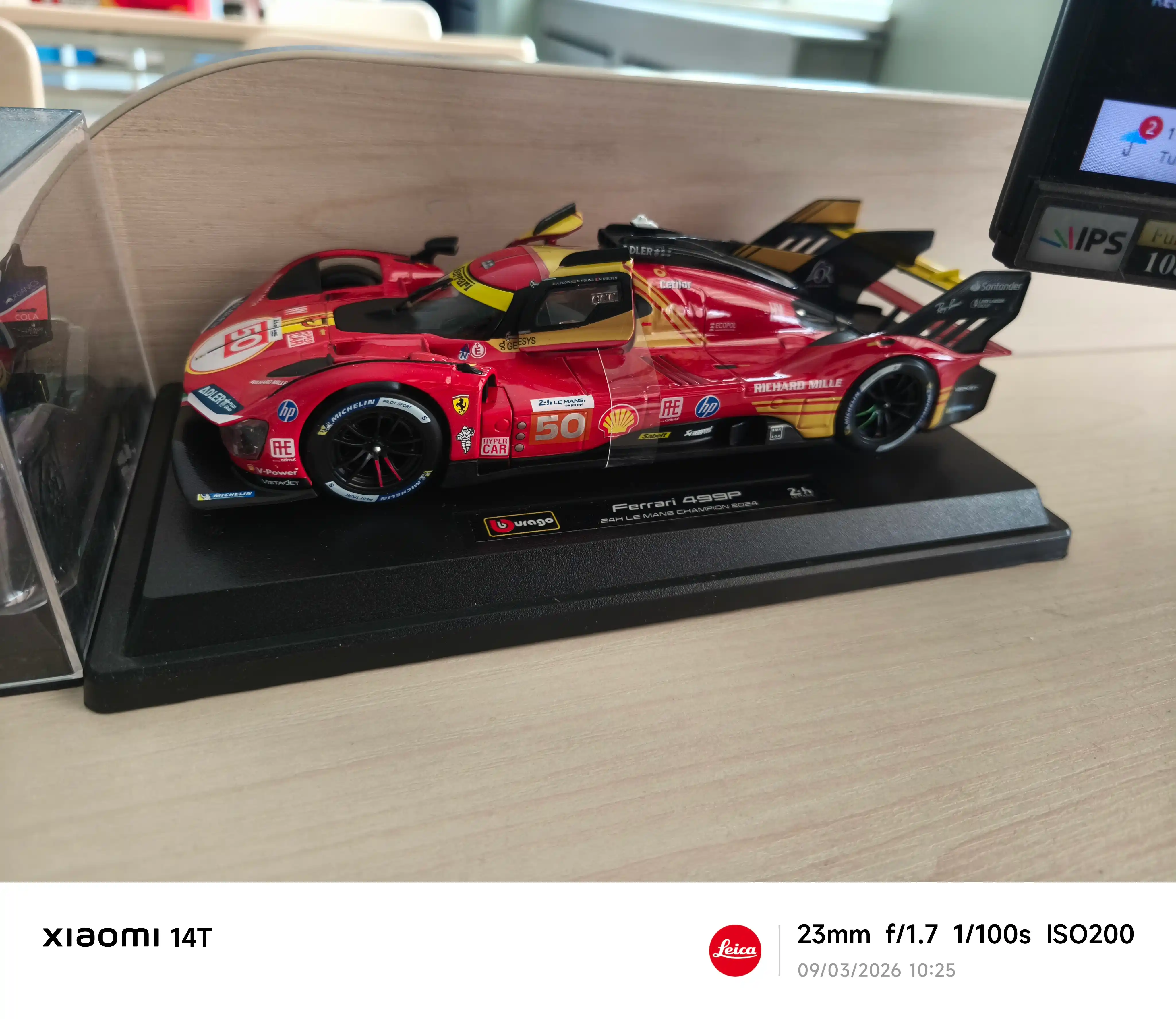 Ferrari 499P Le Mans No50 metall modeli 1:24, eshiklar ochiladi