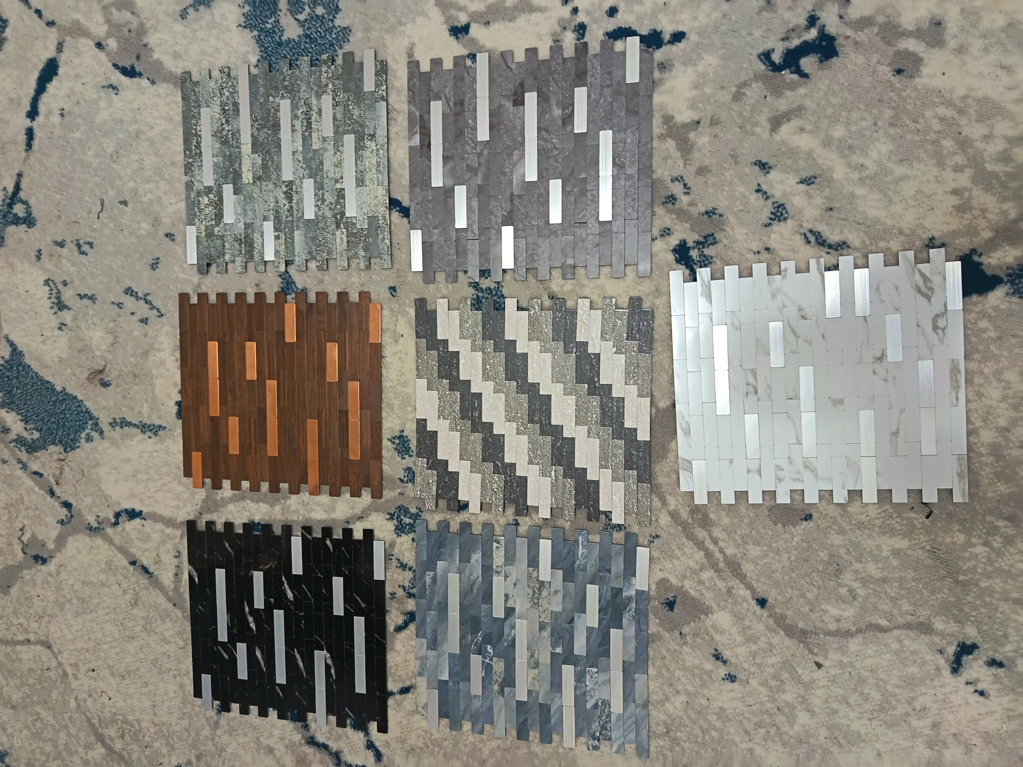 Devor uchun o‘zi yopishadigan mozaikali qattiq pvx panel 30.3 × 27.5 sm, bezakli 3D panel