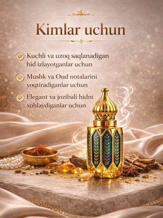 Mushkambar BUTIC AROMA erkaklar uchun mushk atirlar, 8 ml