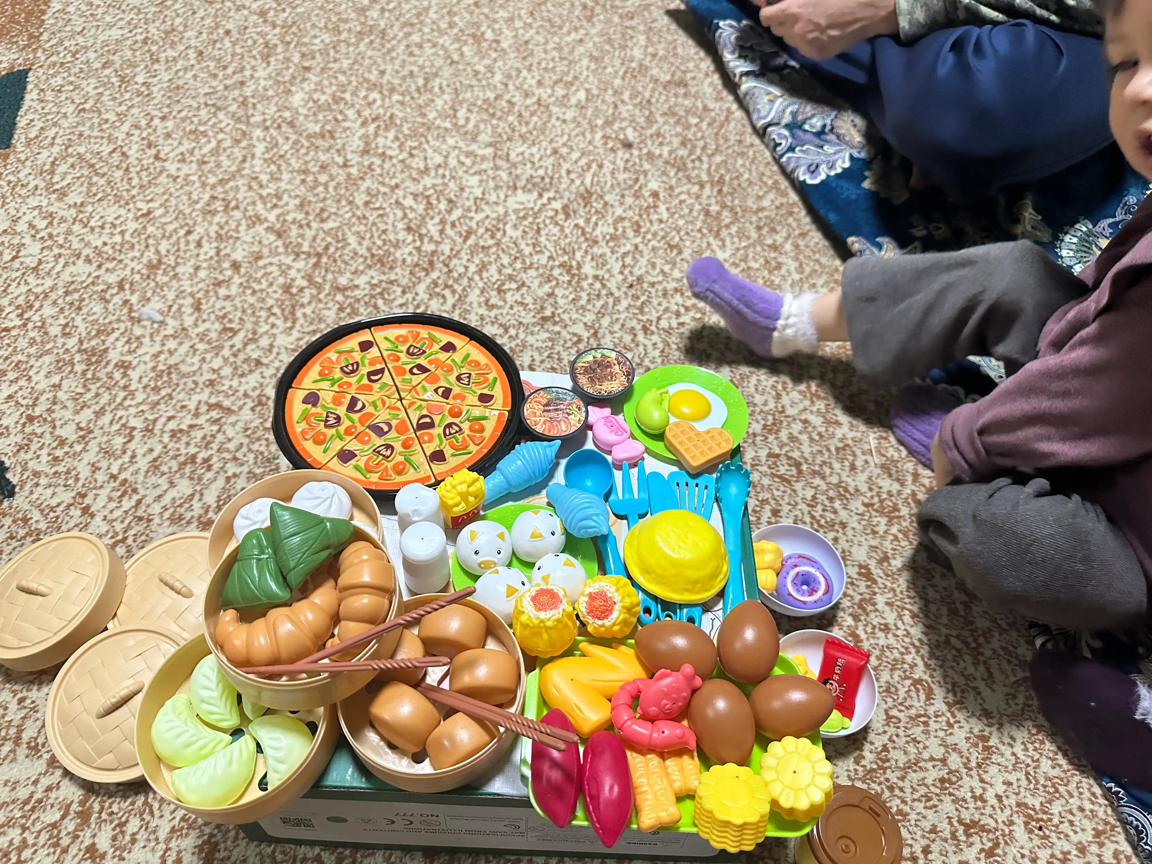 Детский набор "Еда и посуда", игрушечные продукты, детская кухня