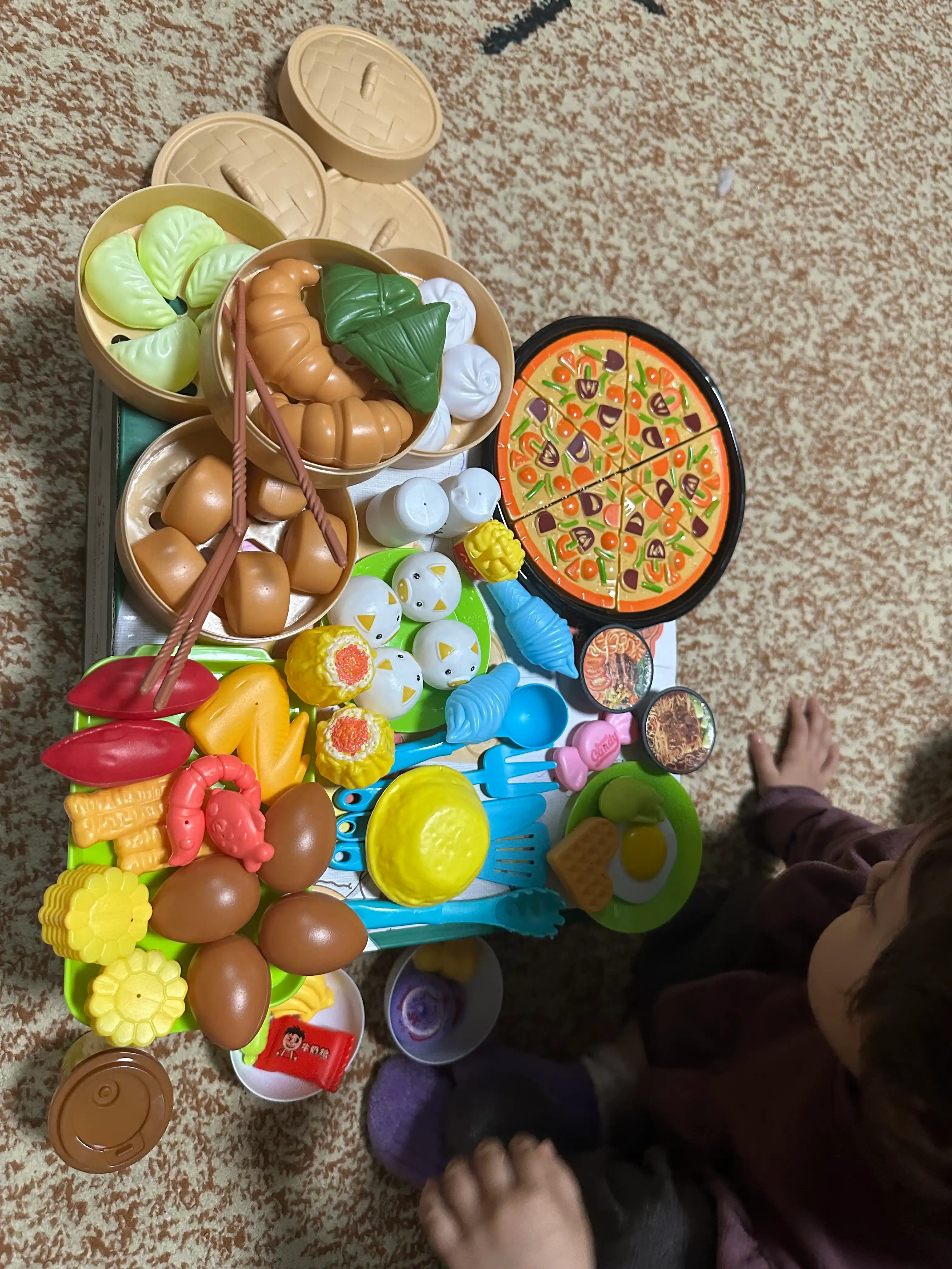 Детский набор "Еда и посуда", игрушечные продукты, детская кухня