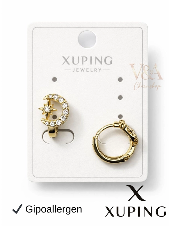 Серьги XUPING «Луна и Звезда» с фианитами