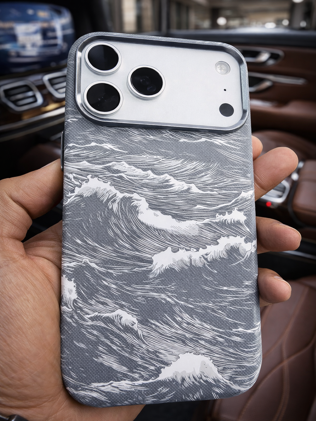 IPhone 17 Pro Max uchun Luxo Carbon Magsafe magnitli g'ilofi