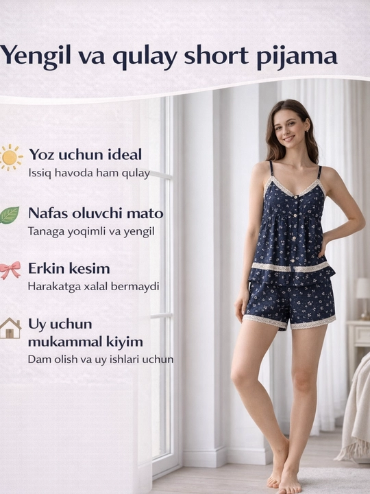 Pijama ayollar uchun, 3 tasi 1 da,ayollar pijamasi, 42 dan 52 gacha