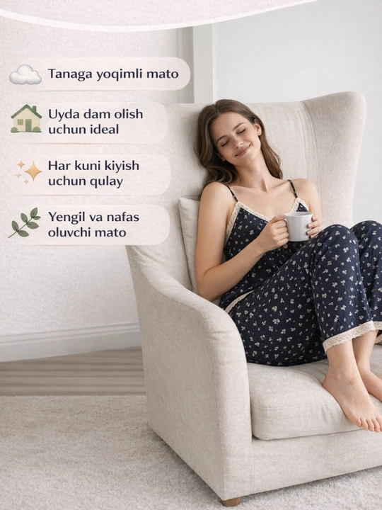 Pijama ayollar uchun, 3 tasi 1 da,ayollar pijamasi, 42 dan 52 gacha