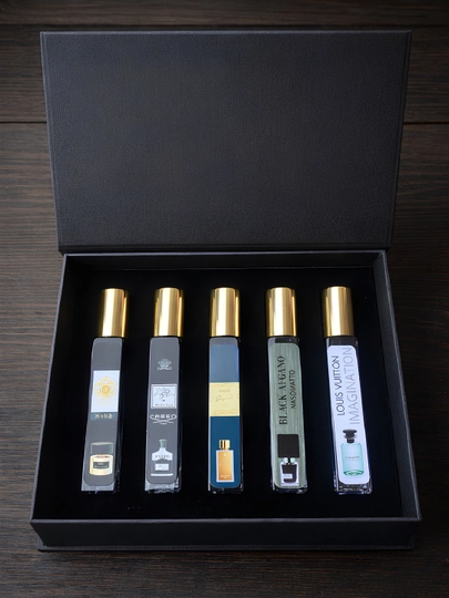 Erkaklar uchun sovg'a: atirlar to'plami 5 tasi 1 da — Ganymede, Black Afgano, Creed, 10 ml - 