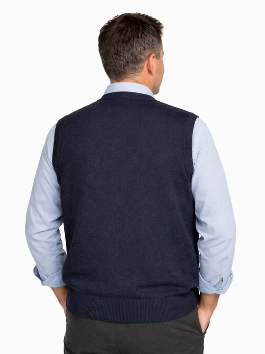 Erkaklar trikotaj nimchasi, tugmali yengsiz, bahor-kuz, XL-5XL