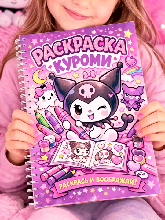 Раскраска детская «Куроми» на спирали, яркая обложка - 