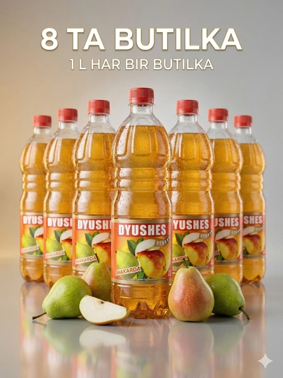 Лимонад Дюшес, 1 л, газированный вкус груши, блок 8 шт, ГОСТ 28188-2014 — НАПРОХТ-3ДЮШЕС