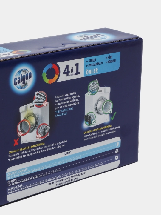 Таблетки Calgon Power Tablet 4 в 1 для очистки стиральной машины, 15 шт