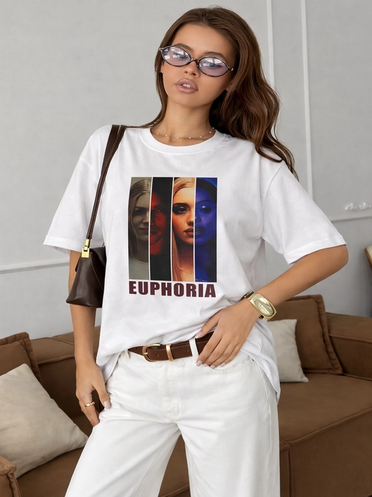 Футболка женская, oversize, хлопок, базовая, спортивная, однотонная