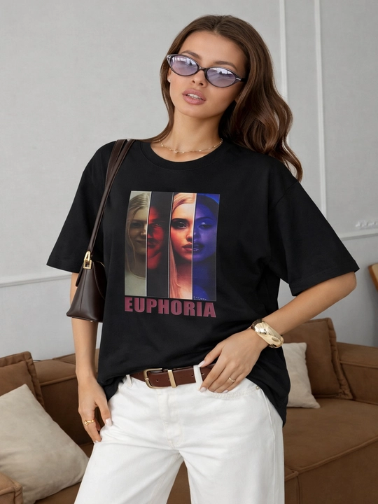 Футболка женская, oversize, хлопок, базовая, спортивная, однотонная