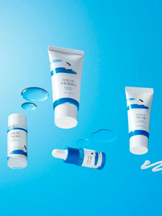 Round Lab Birch Juice Travel Mini Skincare Kit qayin sharbati bilan parvarish to‘plami