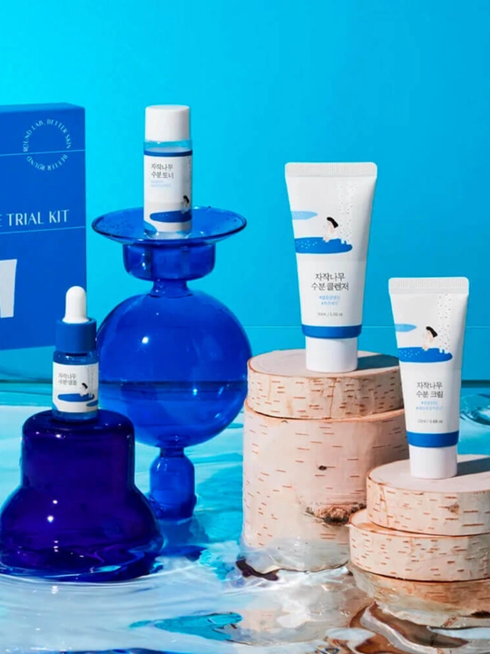 Round Lab Birch Juice Travel Mini Skincare Kit qayin sharbati bilan parvarish to‘plami