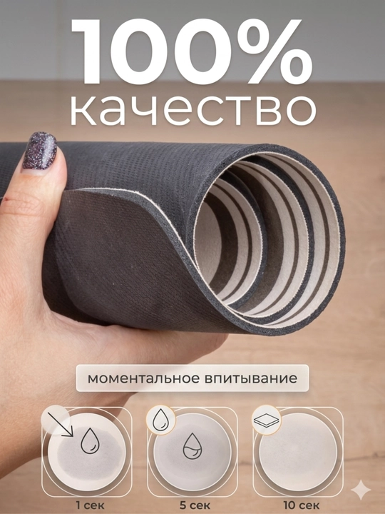 Коврик для сушки посуды, впитывающий, противоскользящий, нано-коврик для кухни