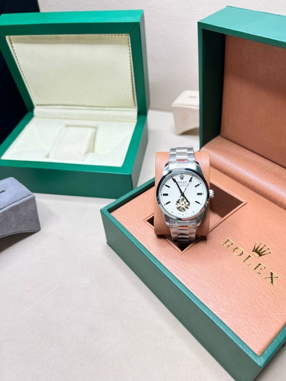 Мужские механические часы Rolex с металлическим браслетом,коробка и документы — WATCHOZ-ROLEXAA11-БЕЛЫЙ