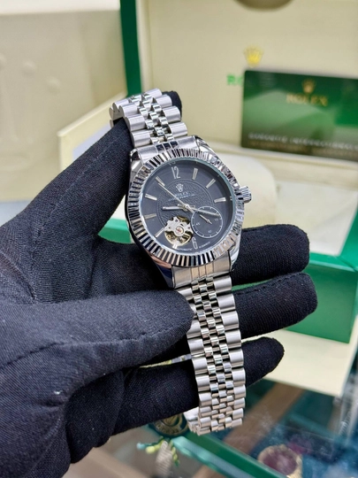Мужские механические часы Rolex с металлическим браслетом,коробка и документы — WATCHOZ-ROLEXAA11-ЧЕРНСТЕ