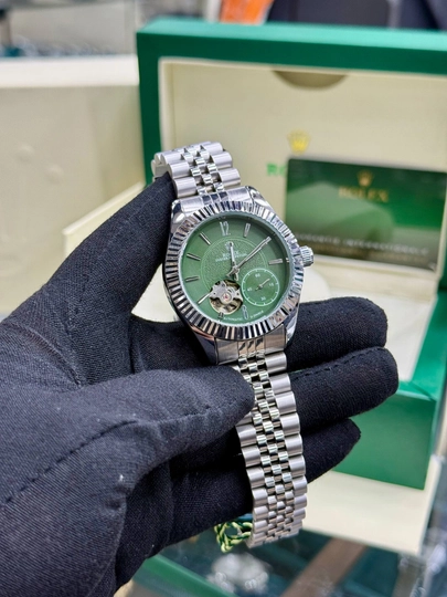 Мужские механические часы Rolex с металлическим браслетом,коробка и документы — WATCHOZ-ROLEXAA11-ЗЕЛХАКИ
