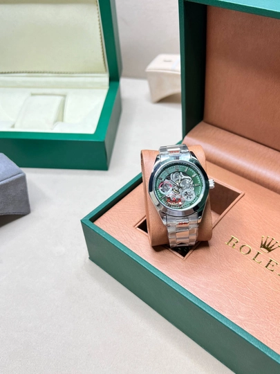 Мужские механические часы Rolex с металлическим браслетом,коробка и документы — WATCHOZ-ROLEXAA11-ЛЗЕЛЕН