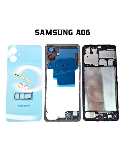Задняя крышка корпуса Samsung A06 + рамка корпуса, боковые кнопки и SIM-лоток