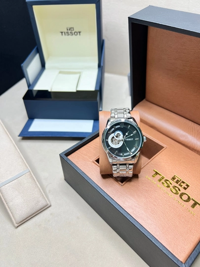 Мужские механические часы Tissot, кожаный ремешок, металлический корпус, коробка и документы — WATCHOZ-TISSOTAA10-ЧЕРНСТЕ