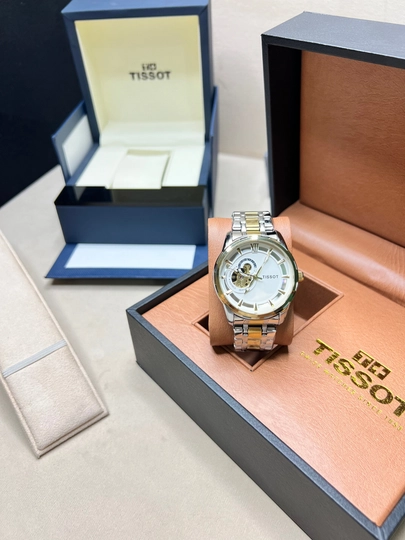 Мужские механические часы Tissot, кожаный ремешок, металлический корпус, коробка и документы — WATCHOZ-TISSOTAA10-СВЕТЛОР